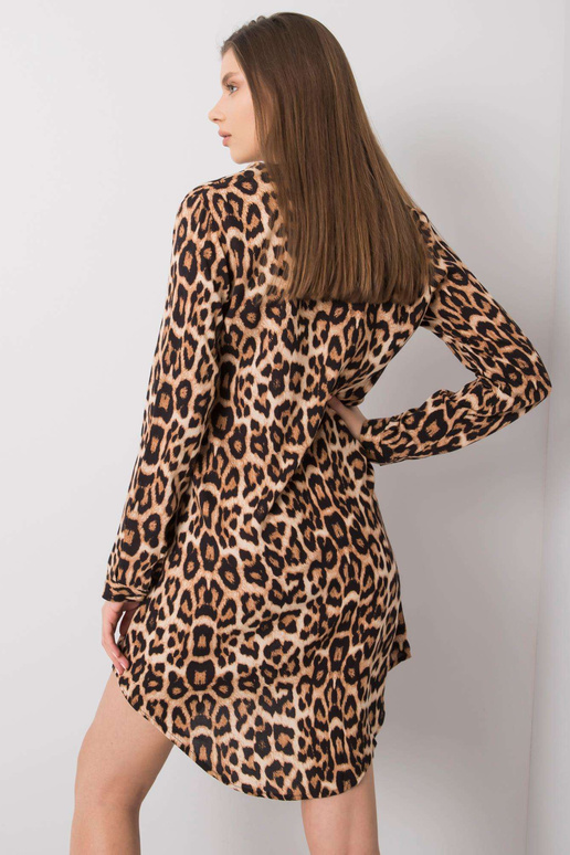 Brūnā un melnā plankumaina kleita...