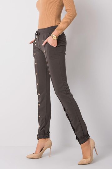 Tumšas haki krāsas bikses...