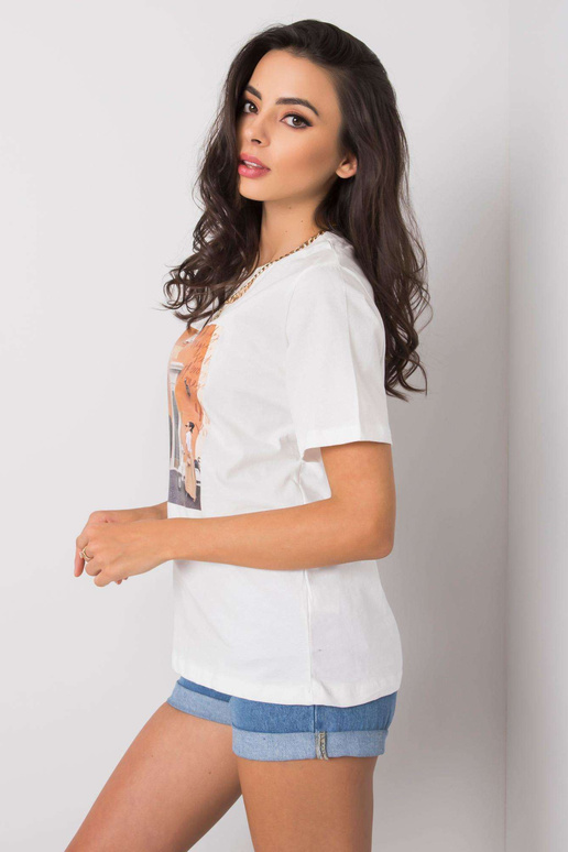 Balts t-krekls ar Gloria apdruku