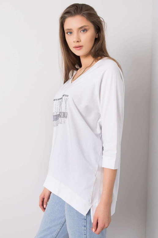 Balta blūze ar Tinsley aplikāciju