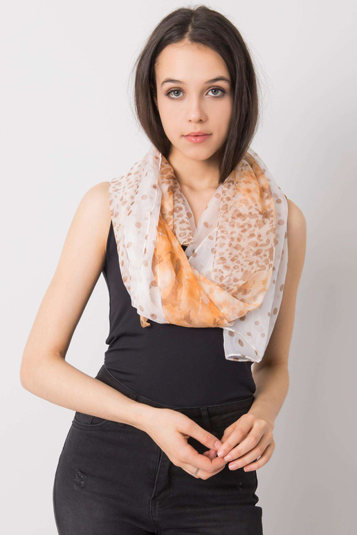 Brūni oranža raksta šalle