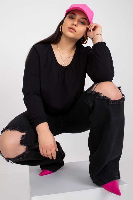 Hailey Black Liela izmēra blūze ar...