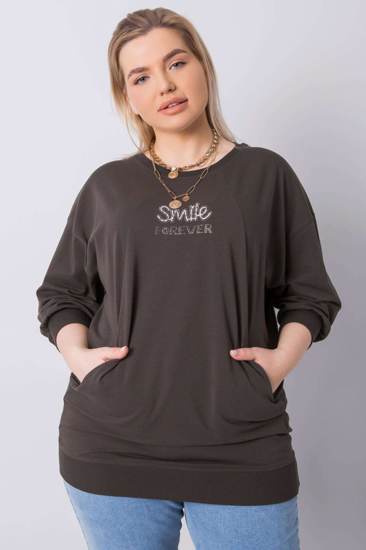 Tumša haki krāsas plus izmēra blūze...