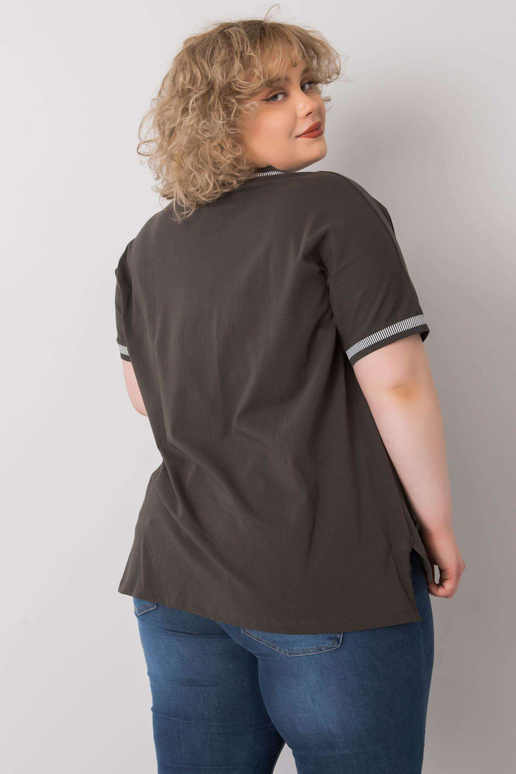 Tumša haki krāsas liela izmēra blūze...