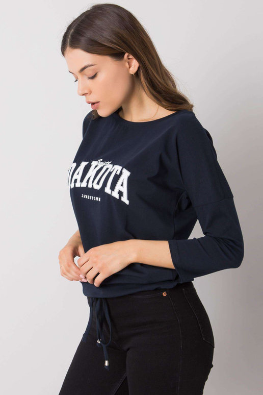 Tumši zila blūze ar apdruku Rosita...