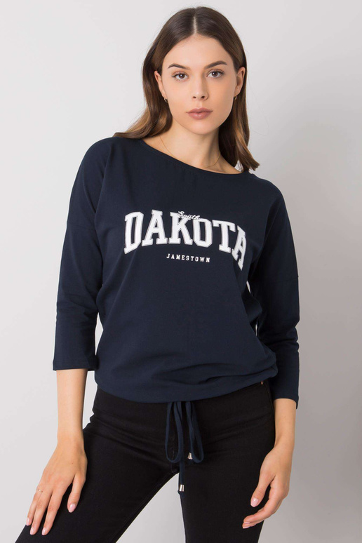 Tumši zila blūze ar apdruku Rosita...