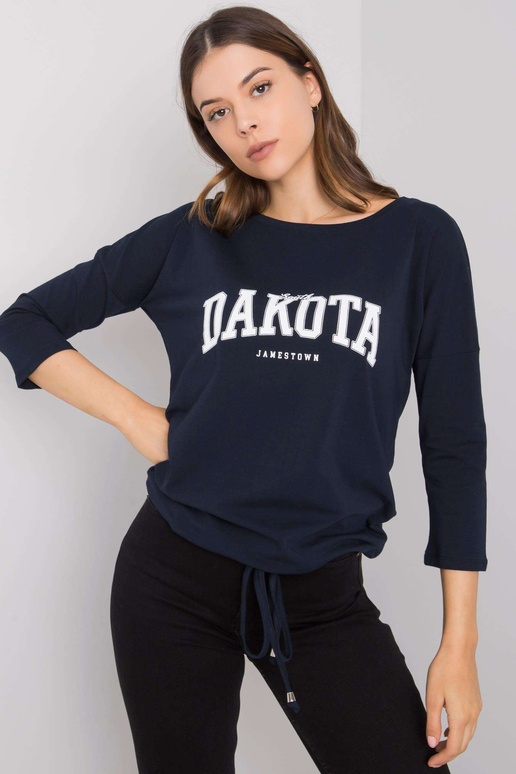 Tumši zila blūze ar apdruku Rosita...