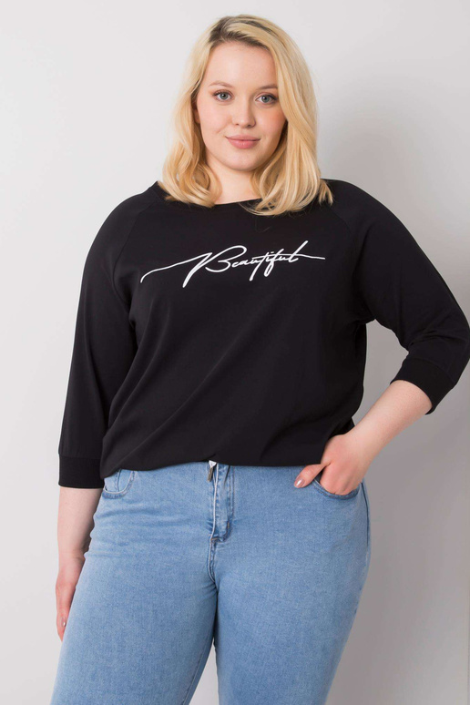 Melna blūze ar Rosie uzrakstu