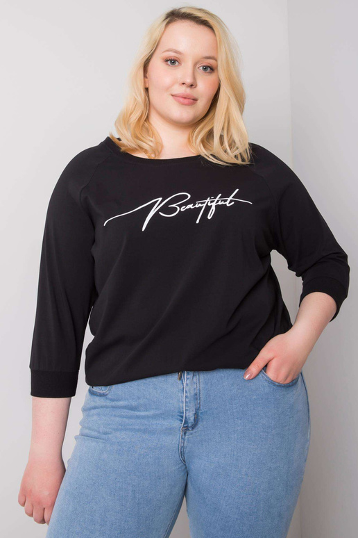 Melna blūze ar Rosie uzrakstu