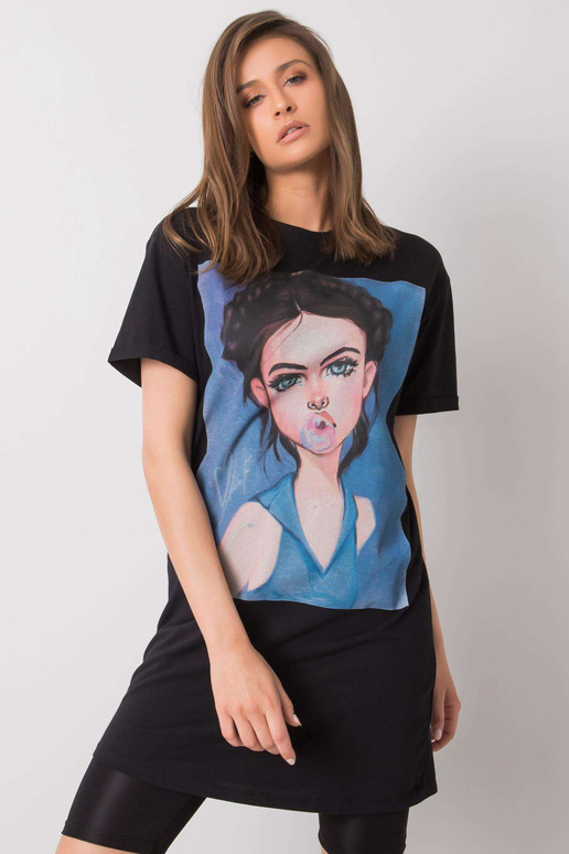 Melna tunika ar Eira SUBLEVEL apdruku