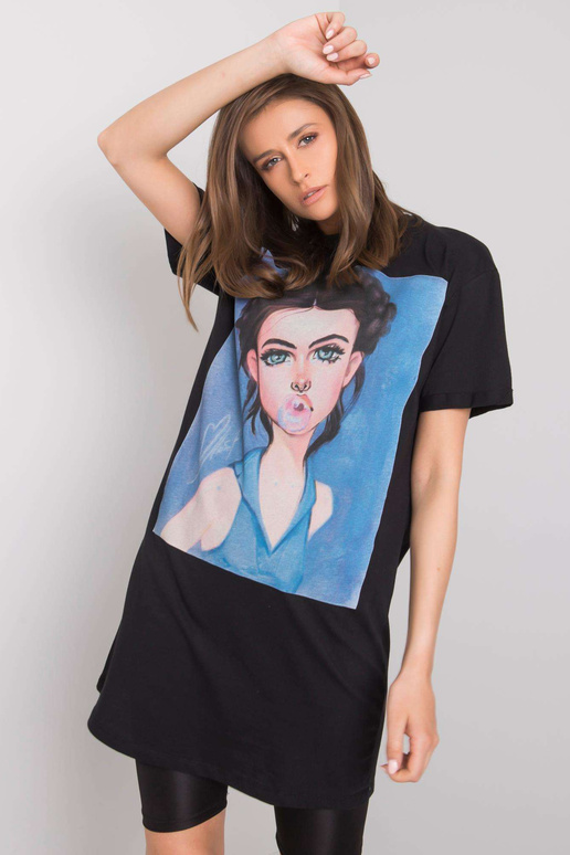 Melna tunika ar Eira SUBLEVEL apdruku