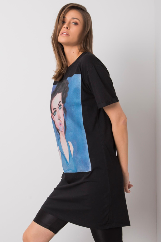 Melna tunika ar Eira SUBLEVEL apdruku