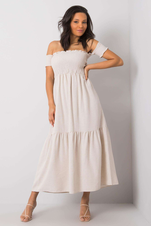 Bēša kleita ar volāniem Pallavi RUE... Bēša kleita ar volāniem Pallavi RUE...