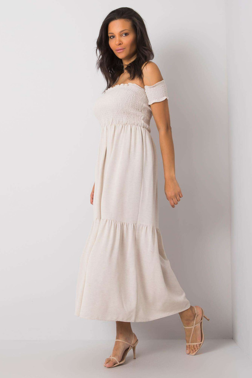 Bēša kleita ar volāniem Pallavi RUE... Bēša kleita ar volāniem Pallavi RUE...