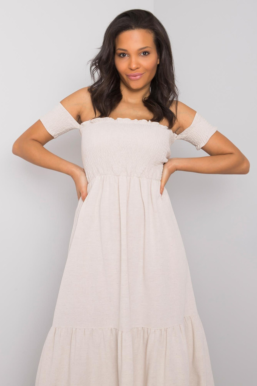 Bēša kleita ar volāniem Pallavi RUE... Bēša kleita ar volāniem Pallavi RUE...