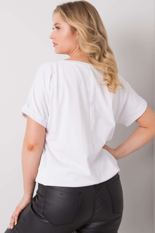 Balta plus izmēra blūze Mavis