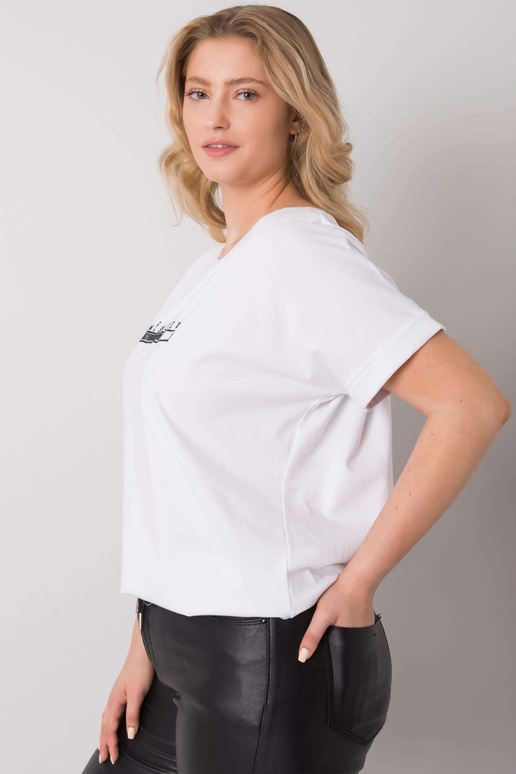 Balta plus izmēra blūze Mavis