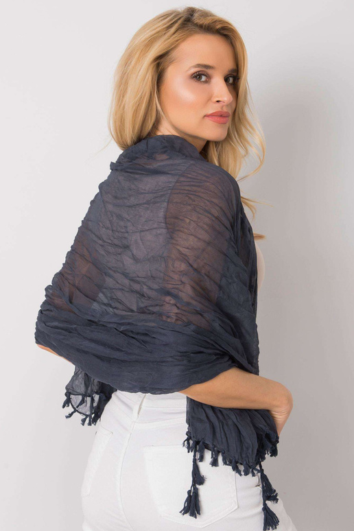 Tumši zila šalle ar bārkstīm