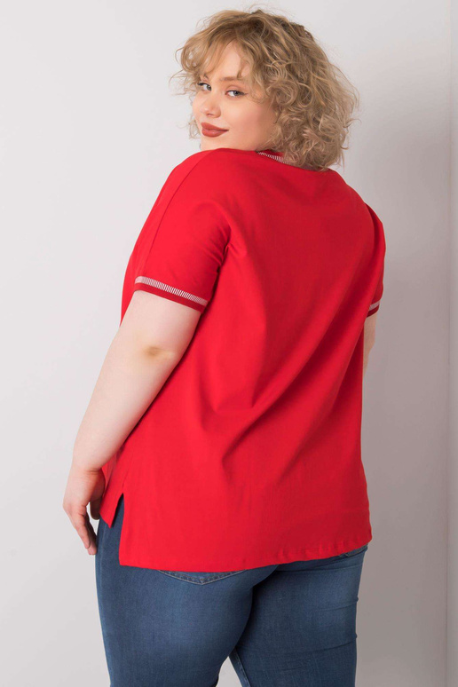 Sarkana plus izmēra blūze ar Billi...