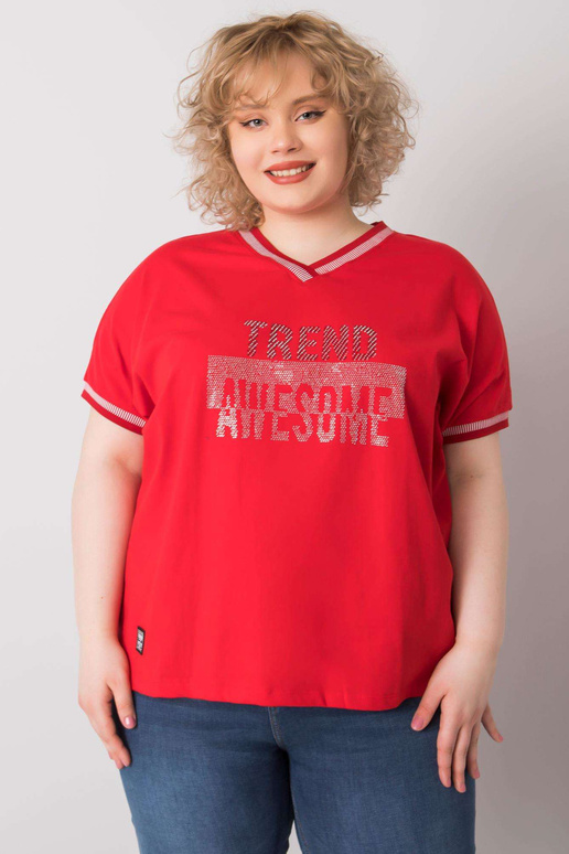 Sarkana plus izmēra blūze ar Billi...