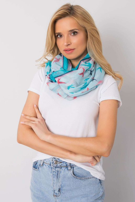 Zila šalle ar apdruku