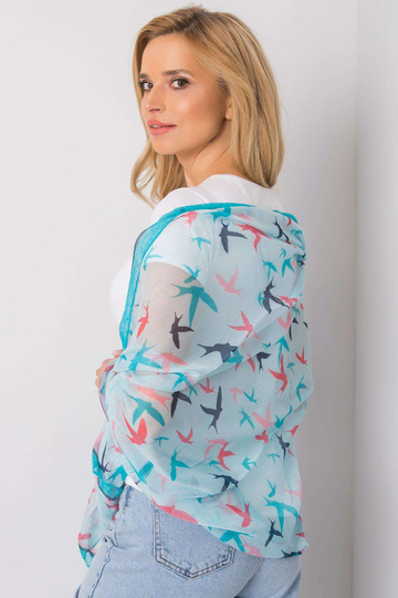 Zila šalle ar apdruku 2