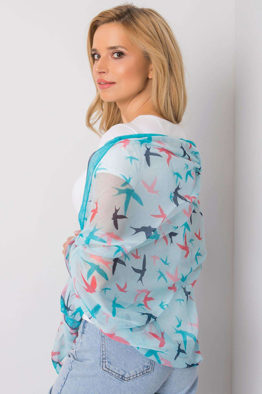 Zila šalle ar apdruku