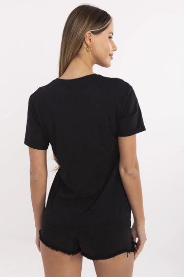 Melns Kadi kokvilnas T-krekls