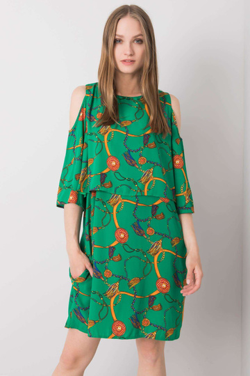 Zaļa kleita ar apdrukām...