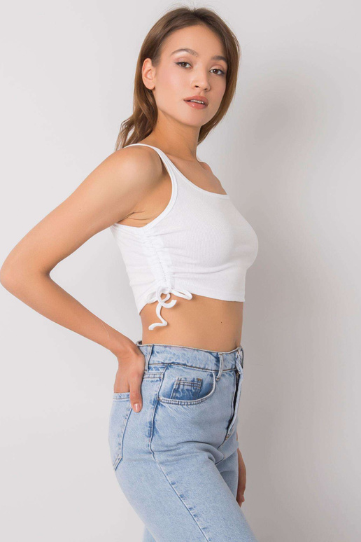 Balts crop tops ar pleciem Loretta...