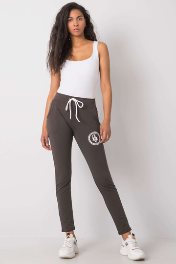 Tumšas haki krāsas bikses...