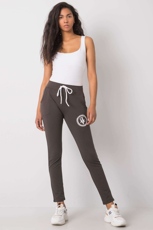 Tumšas haki krāsas bikses Cynthia