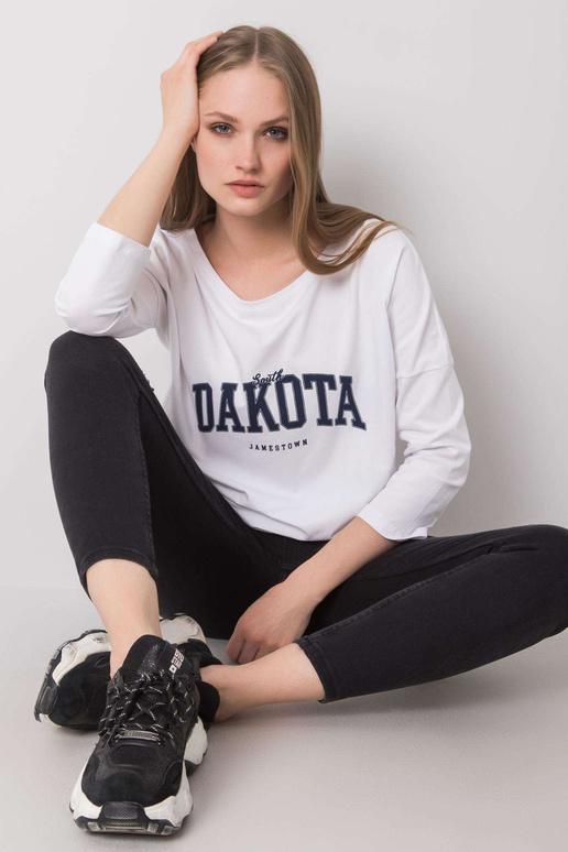 Balta blūze ar apdruku Rosita RUE PARIS