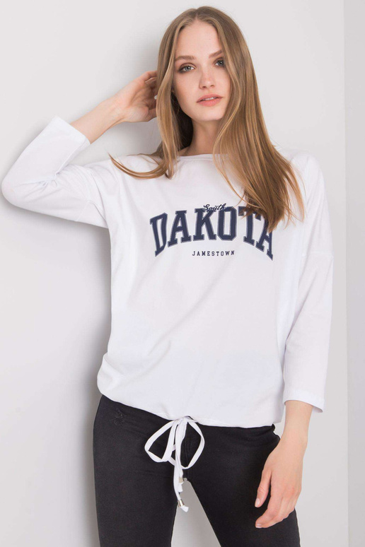 Balta blūze ar apdruku Rosita RUE PARIS