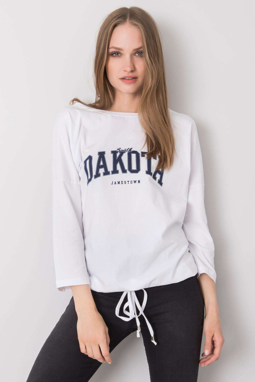 Balta blūze ar apdruku Rosita RUE PARIS