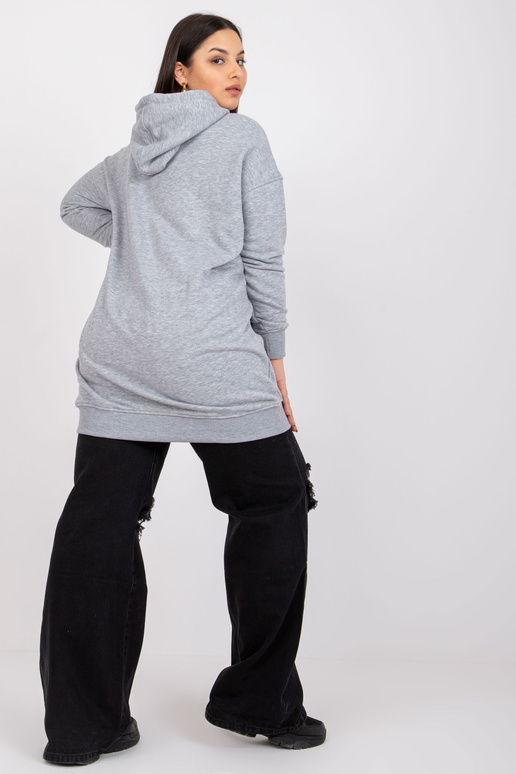 Pelēka melanža liela izmēra kapuce Luna