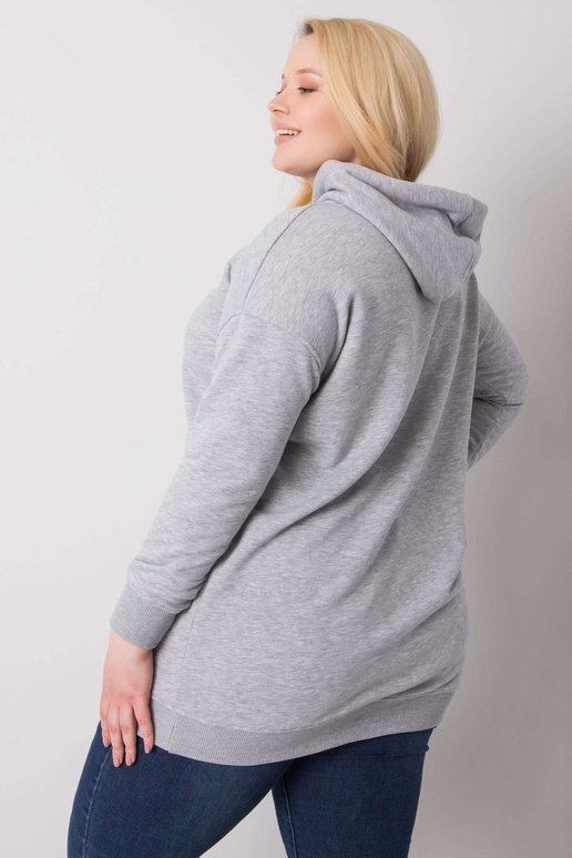Pelēka melanža liela izmēra kapuce Luna