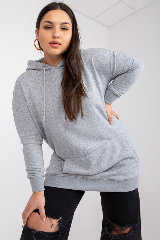 Pelēka melanža liela izmēra kapuce Luna