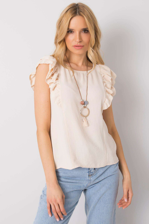 Bēša blūze ar volāniem Macy OCH BELLA