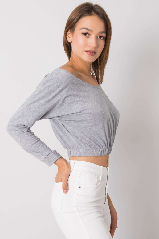 Pelēka melanža kokvilnas blūze Jaycee...