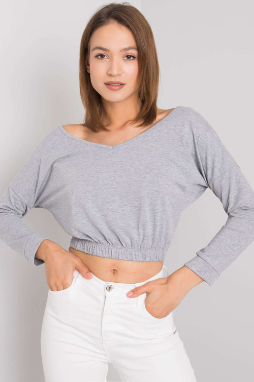 Pelēka melanža kokvilnas blūze Jaycee...