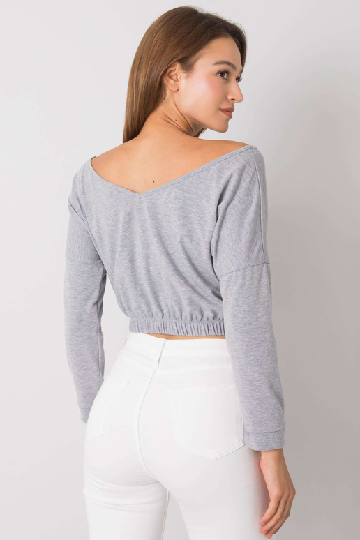 Pelēka melanža kokvilnas blūze Jaycee...