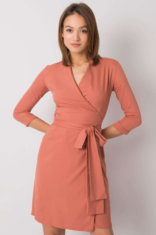 Ķieģeļu kleita ar kaklasaiti Edelie