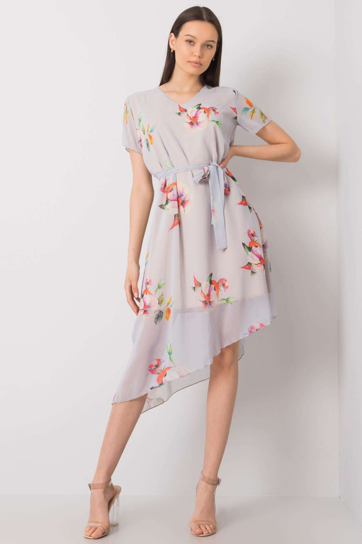 Pelēka kleita ar ziediem Noemie Pelēka kleita ar ziediem Noemie