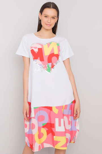 Balta un rozā kleita ar...