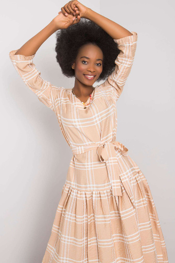 Bēša rūtaina kleita Giana