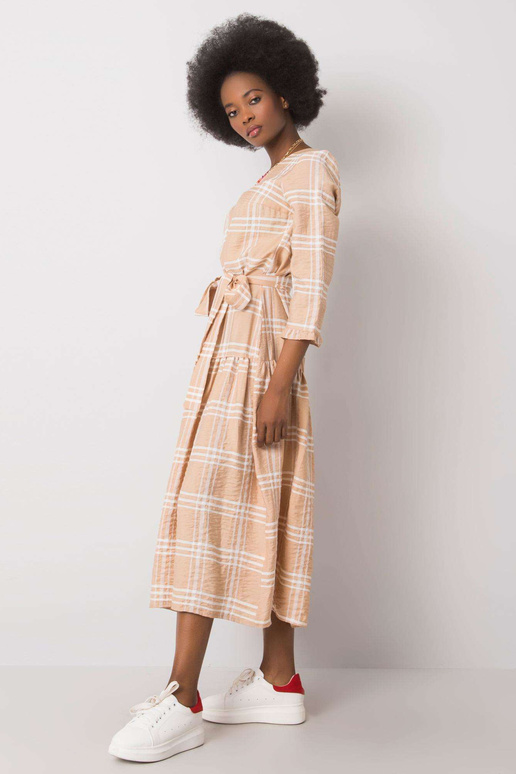 Bēša rūtaina kleita Giana