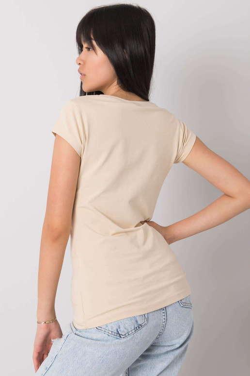 Bēšs T-krekls ar Haley aplikāciju