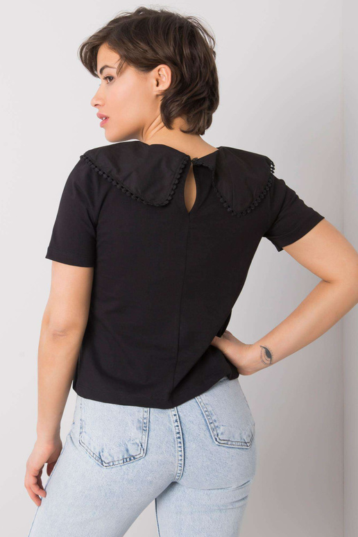 Melna blūze ar apkakli Kaysie RUE PARIS Melna blūze ar apkakli Kaysie RUE PARIS