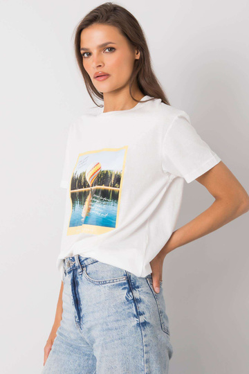 Ecru t-krekls ar apdruku Solly 2